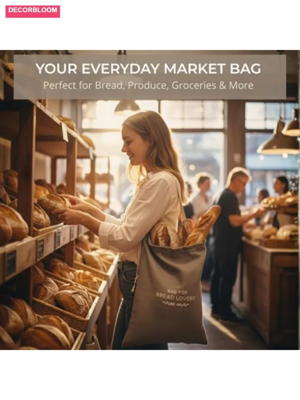 Linen Bread Storage Bags 2-Pack XXL Reusable Sourdough Bag with Drawstring TPU